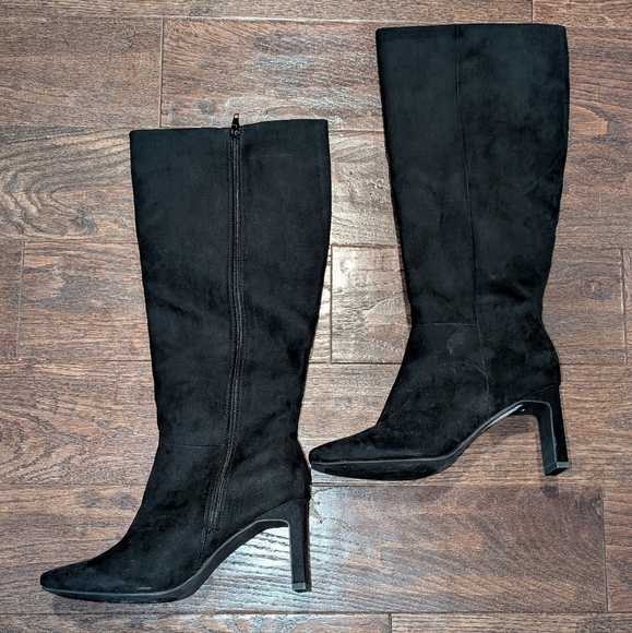 NWOB JustFab Evelyn Heeled Boot (Size 9.5)  Mid-Calf Faux Suede Boot - Picture 8 of 12